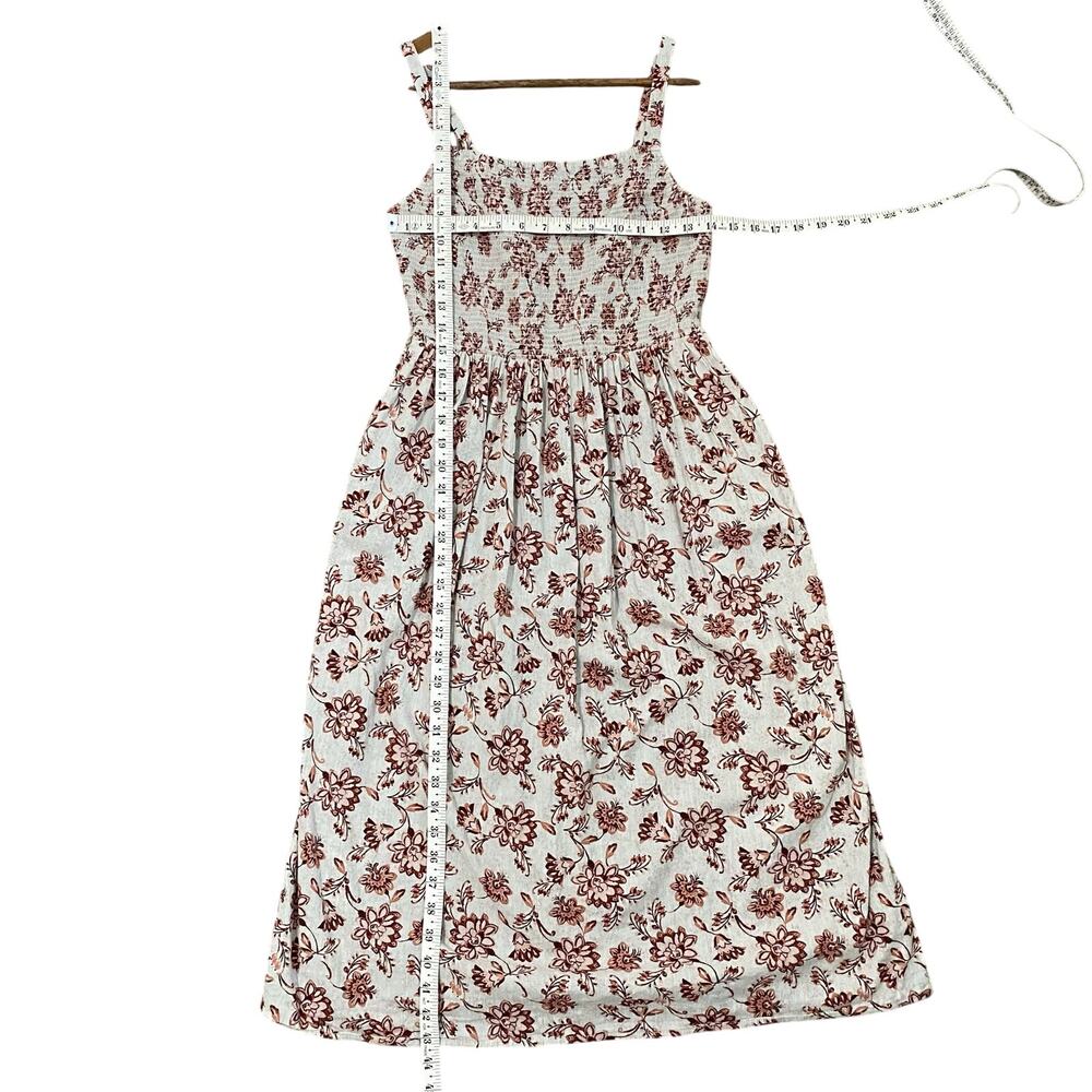 Old Navy Smocked Floral Midi Dress Womens S Pink Gray Adjustable Straps - Picture 7 of 8